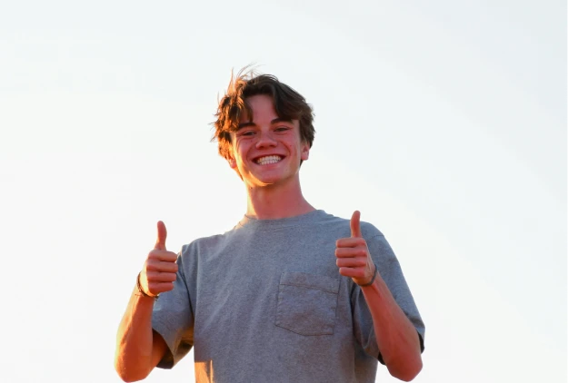 A person giving a thumbs up